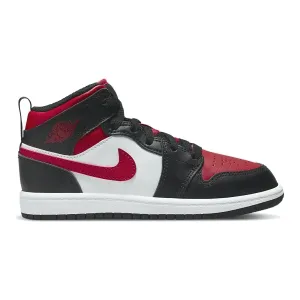 Nike Kid's Jordan 1 Mid PS Shoes - Black / White / Fire Red