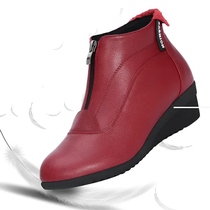 OCW Orthopedic Boots for Women Soft Leather Warm Plush Winter Boots