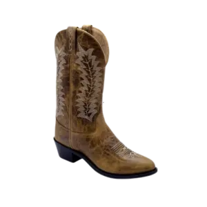 Old West Men's Western Burnt Tan Leather Cowboy Boots