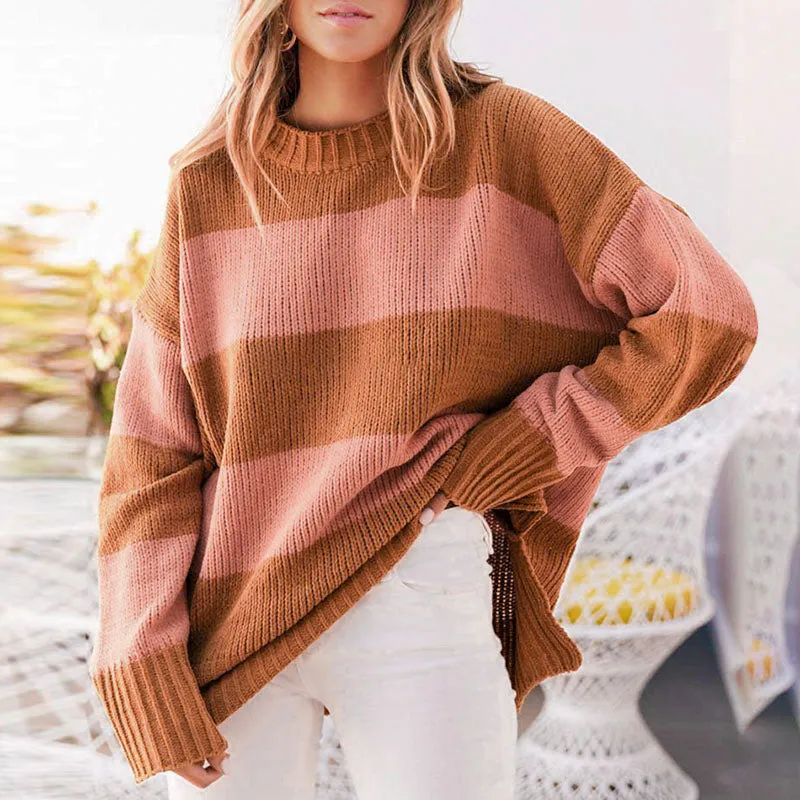 Parallel Ways Long Sleeve Knitted Sweater