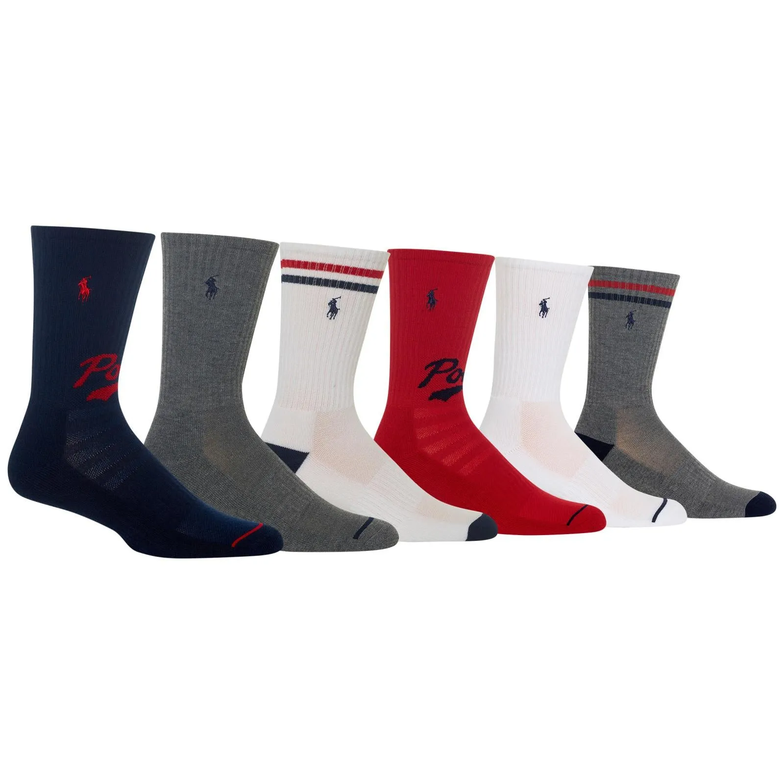 Polo Ralph Lauren Men's 6-Pack Polo Swoosh Crew Sock