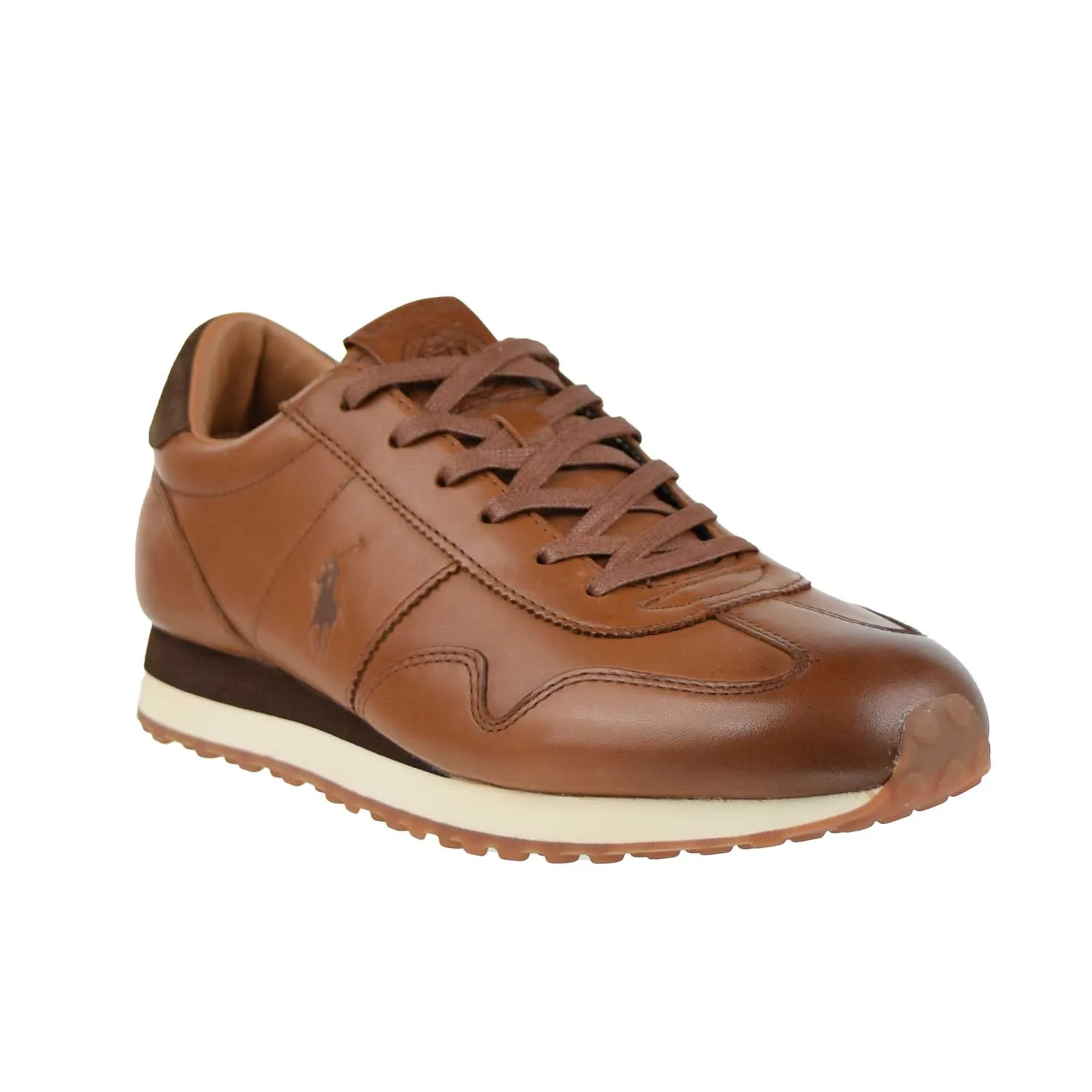 Polo Ralph Lauren Train 85 Leather Men's Shoes Brown