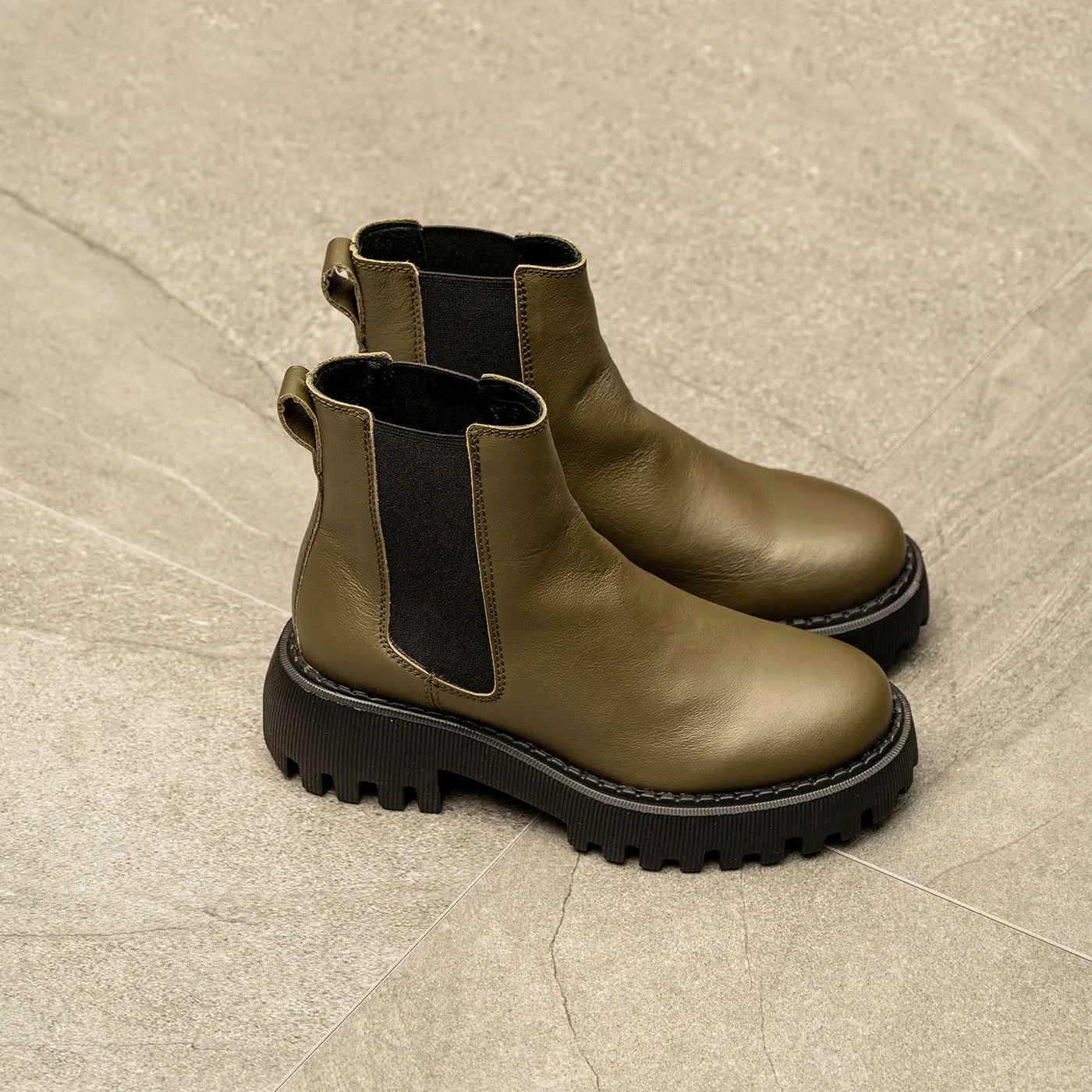 Posey chelsea boot leather - ALGAE