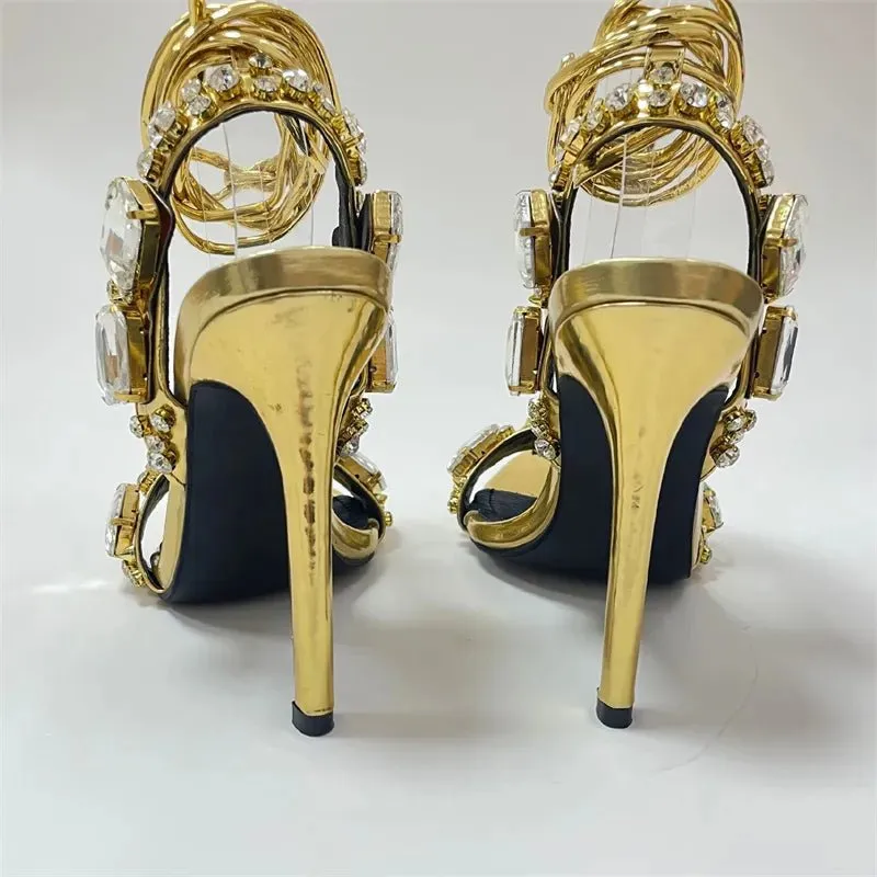 Pre Order:  Jewels Ankle Strap High Sandals