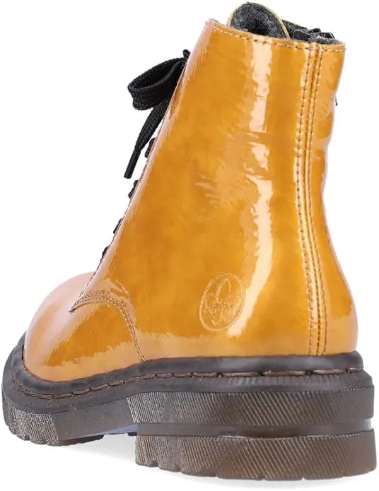 Rieker 78240-68 Ladies Yellow Patent Ankle Boots