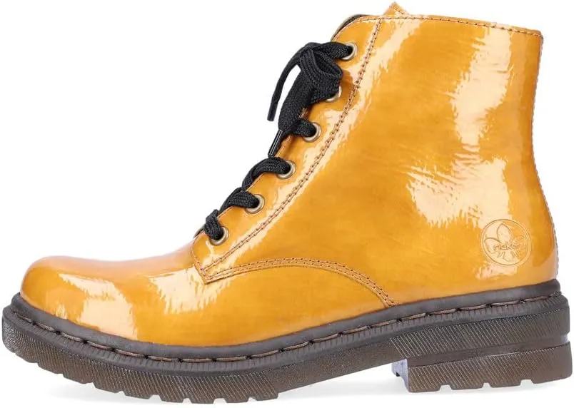 Rieker 78240-68 Ladies Yellow Patent Ankle Boots