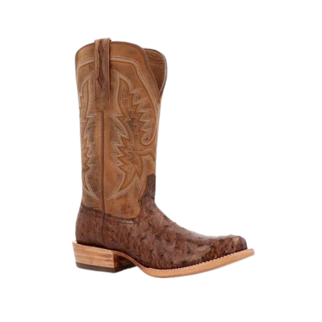 Rocky Boot Men's Durango Prca Collection Full Quill Ostrich Western Kango Tobacco And Rust Boot