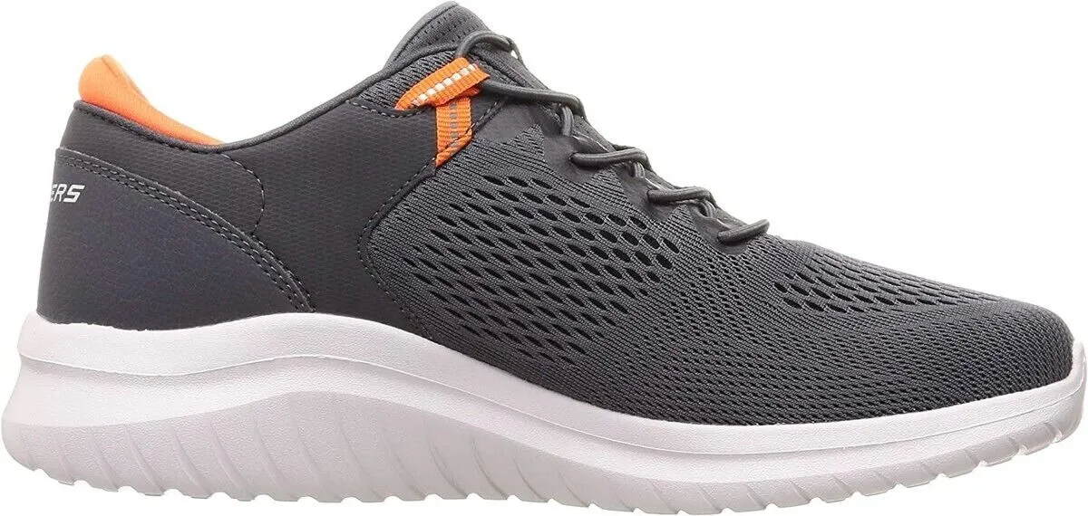 Skechers Men's Bounder Memory Foam Sneaker Shoes (Grey/Orange,)