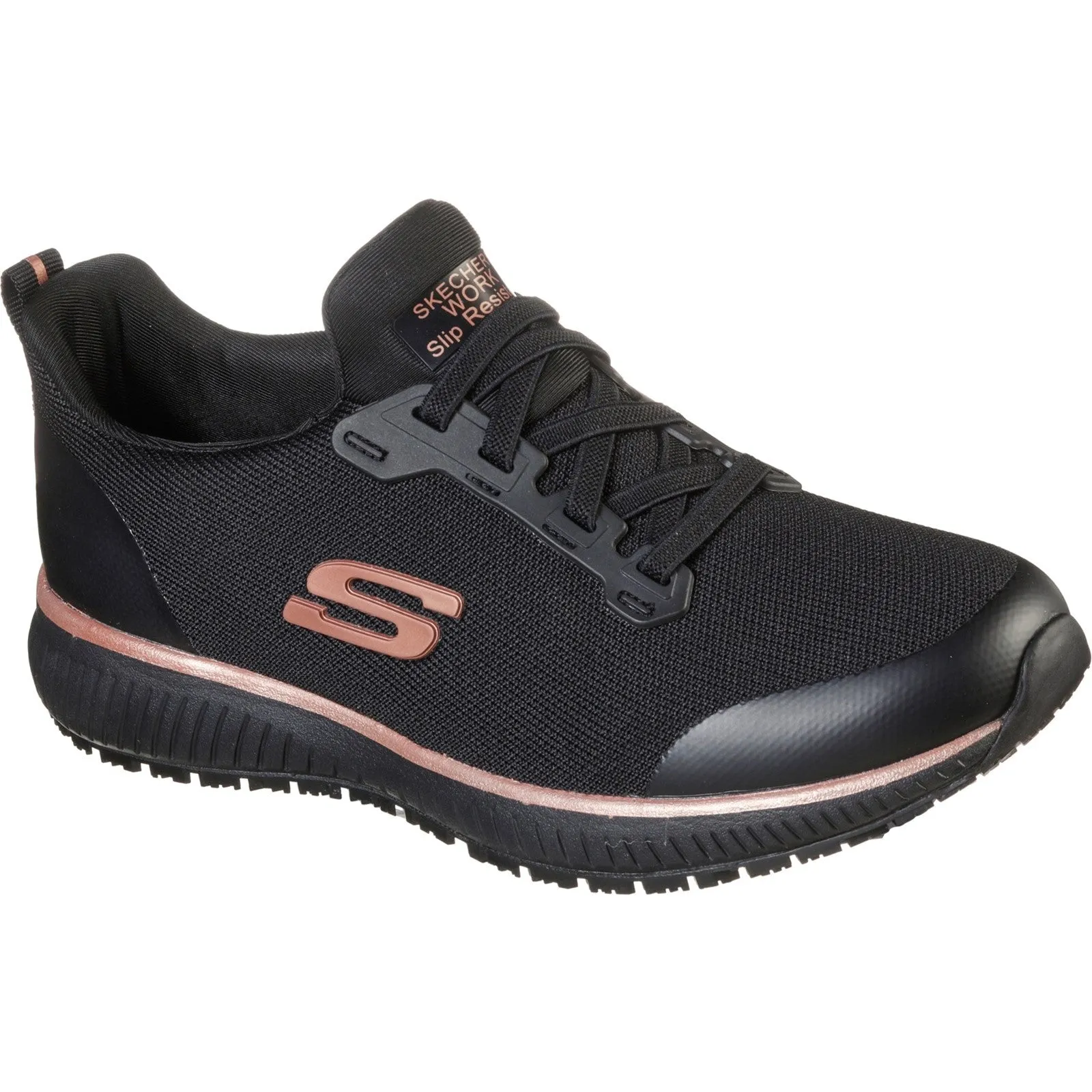 Skechers Workwear Squad SR Occupational Shoe OB Black/Rose Gold