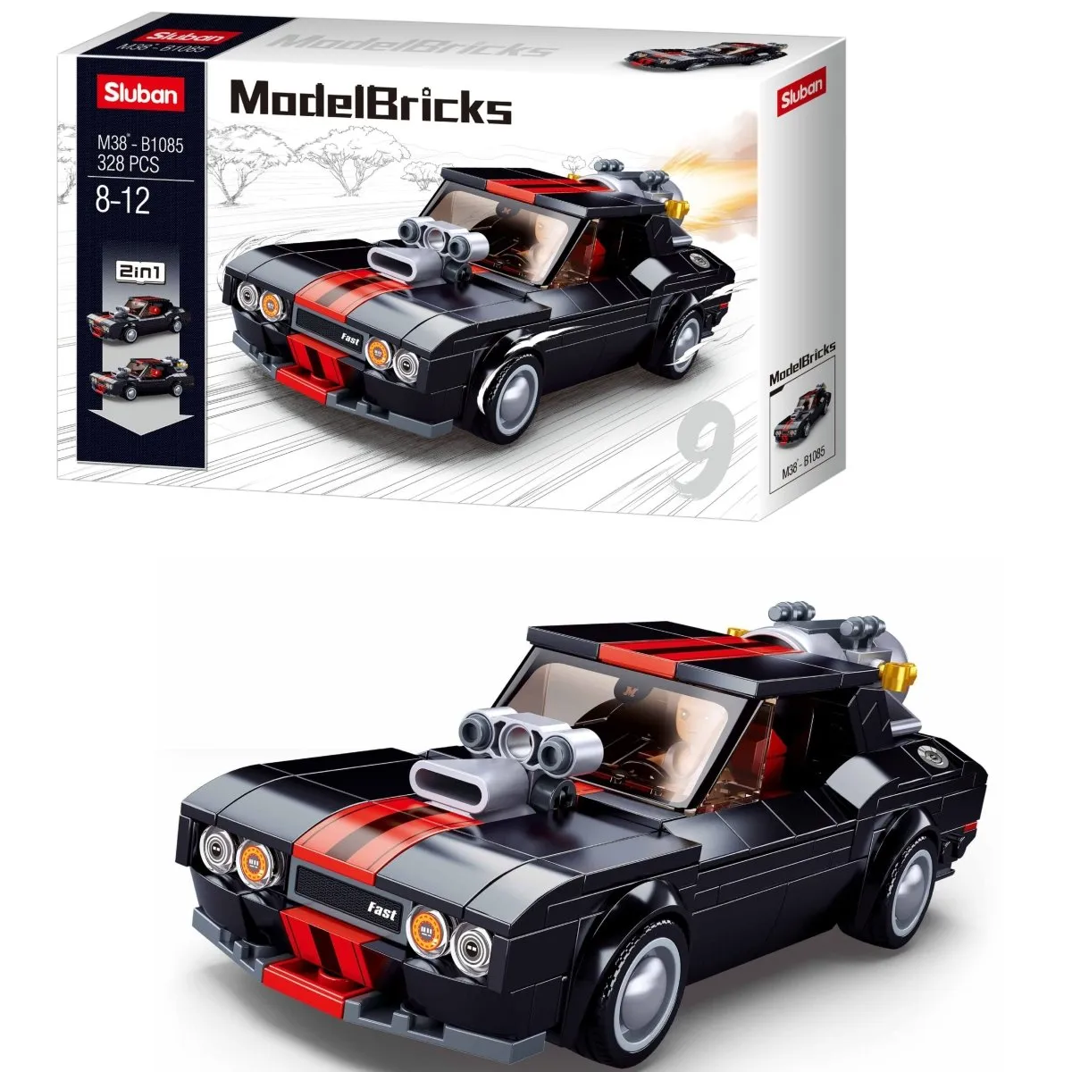 SLUBAN Building Blocks Kit for Boys and Girls - Modified Car 2 IN 1