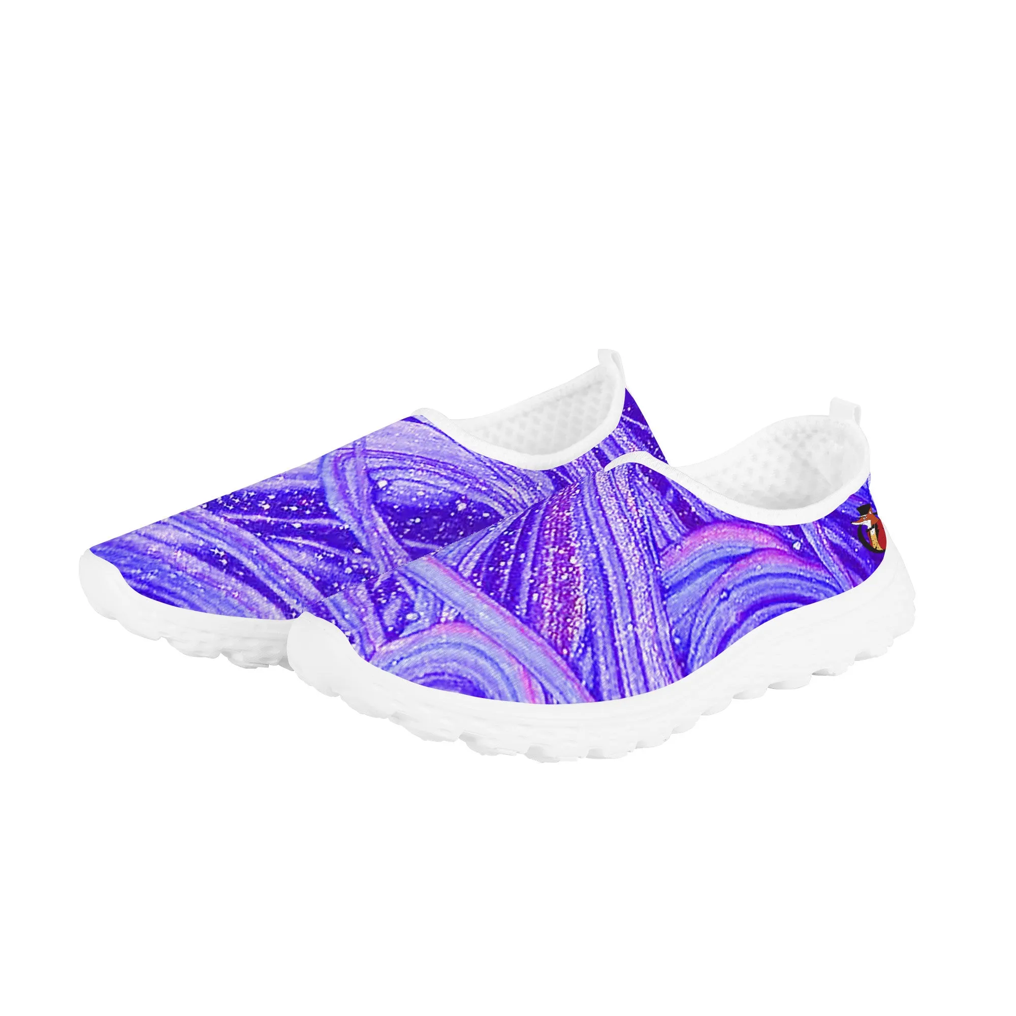 Snooty Fox Art Women's Mesh Running Shoes - Lavender Swirl