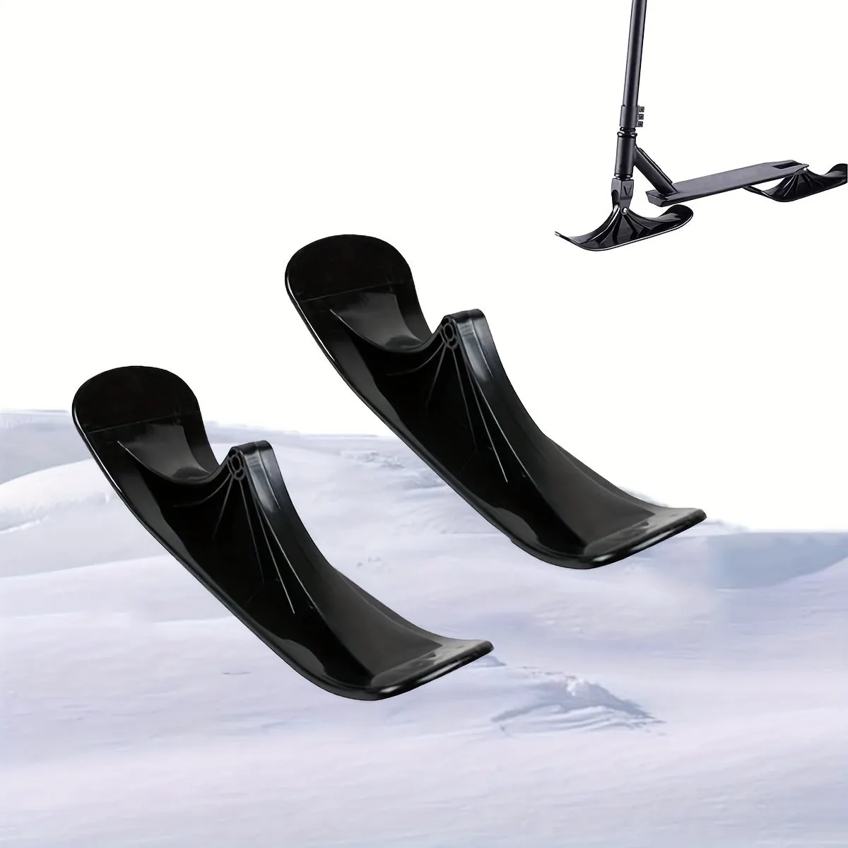 Snow Scooter Conversion Kit: Black PE Snow Scooter Attachments for Winter Outdoor Fun