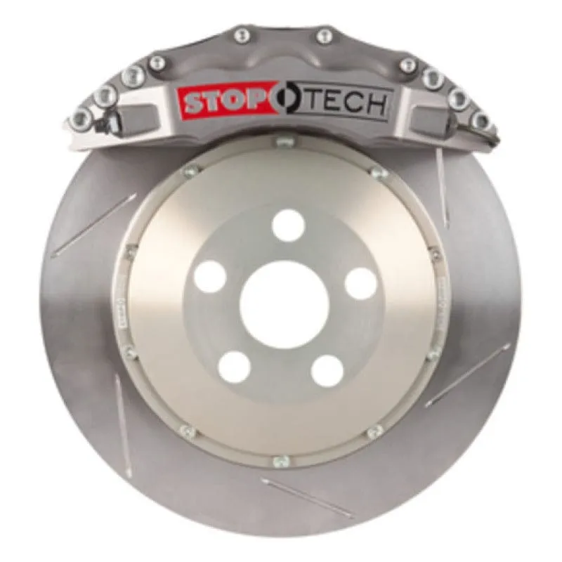 StopTech 06-10 BMW M5 E60 Front BBK w/Trophy ST-60 Calipers Slotted 380x35 Rotor Pads and SS Lines