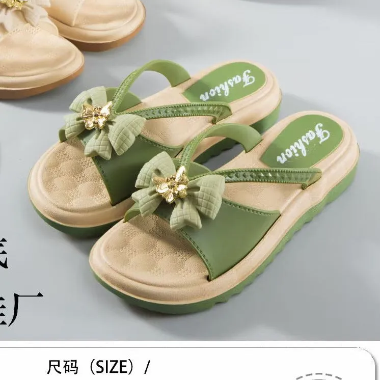 Summer Ins Fashion Women's Outdoor All-Matching Thick Bottom Non-Slip Cute Wild Slippers Cross-Border Foreign Trade Factory Wholesale