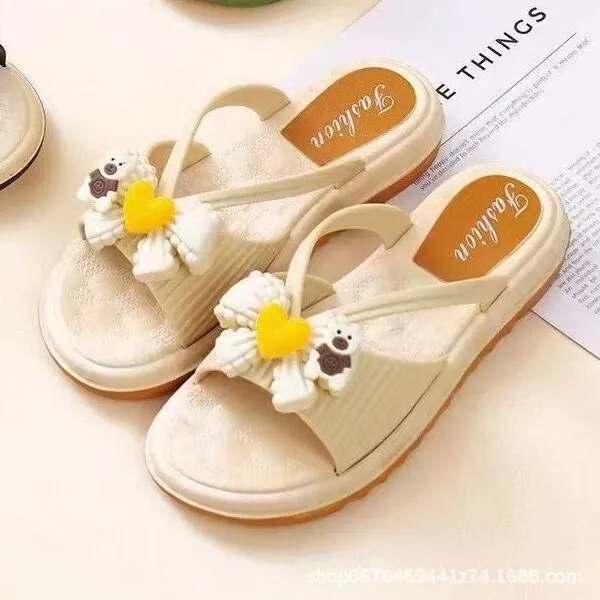 Summer Ins Fashion Women's Outdoor All-Matching Thick Bottom Non-Slip Cute Wild Slippers Cross-Border Foreign Trade Factory Wholesale