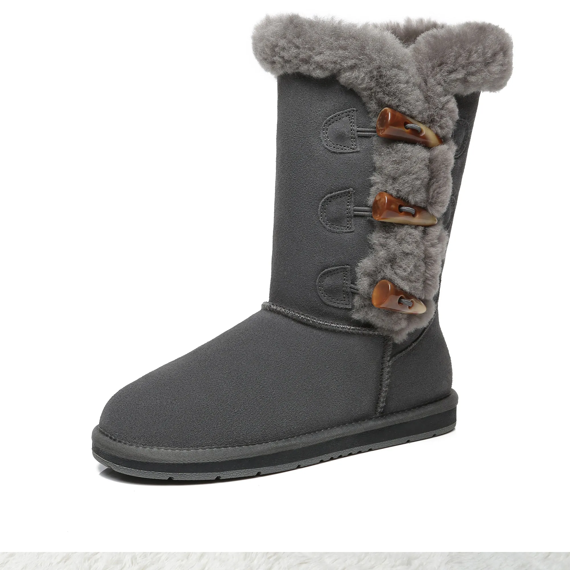 Tall 3-Buttons Toggle UGG Boots