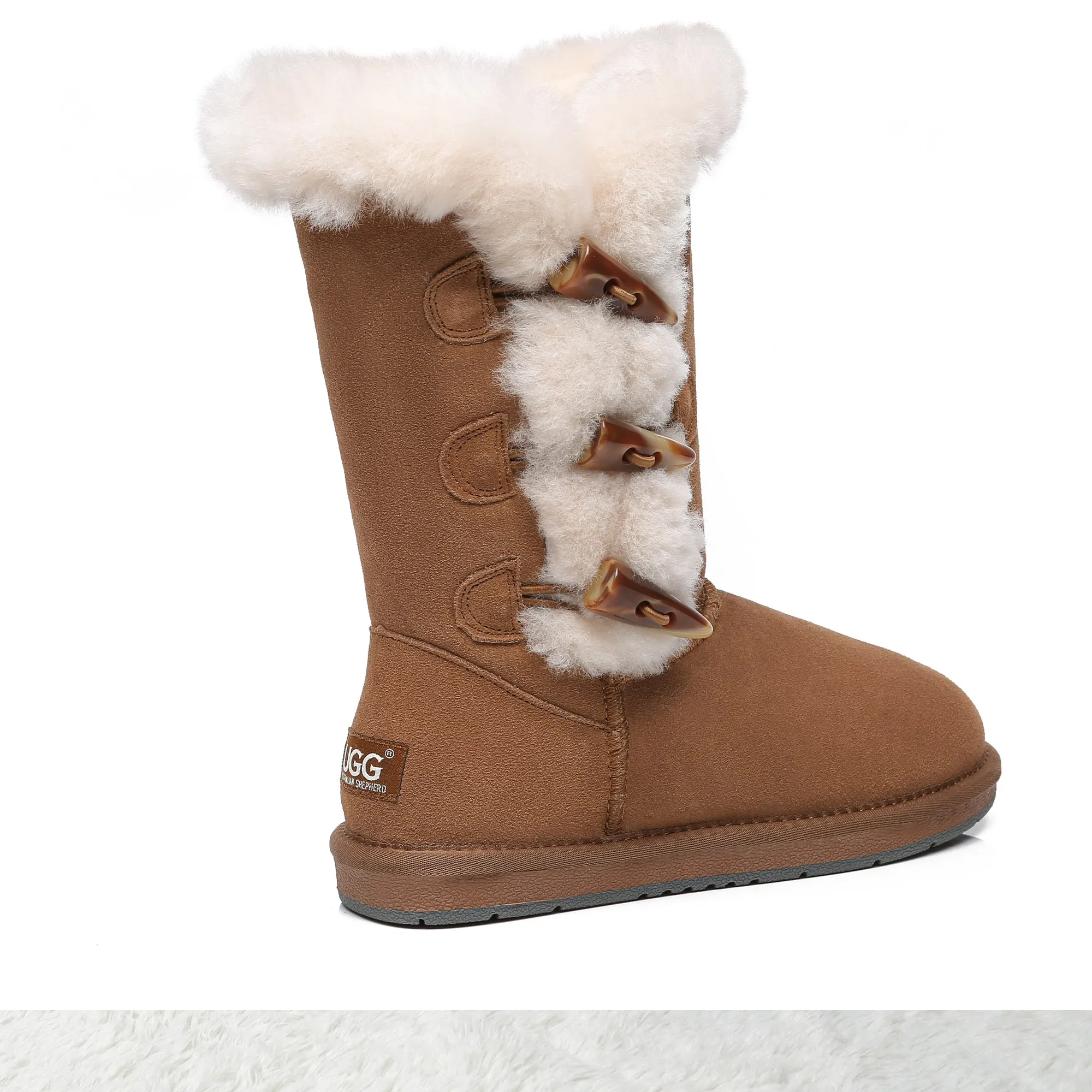 Tall 3-Buttons Toggle UGG Boots