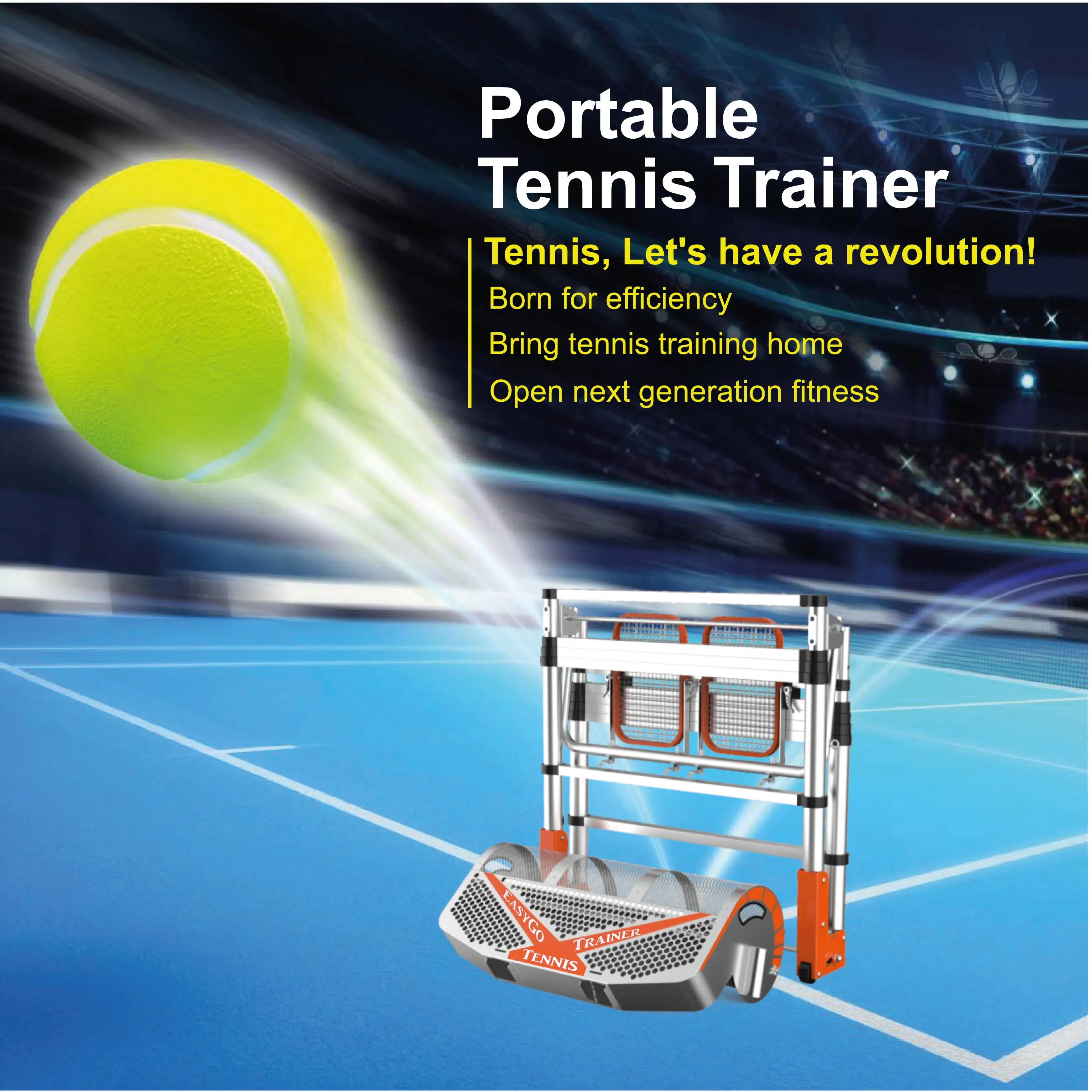 Tennis Trainer – Professional Practice Training Equipment – Real Tennis Action Workout – Ball Drops from Random Holes so Never the Same - Great for Tennis Lovers and Coaches – Commercial Grade - PATENTED