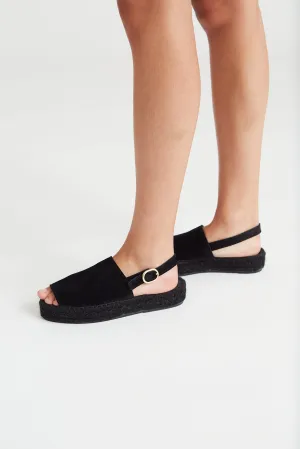 Total Black Strap Sandal