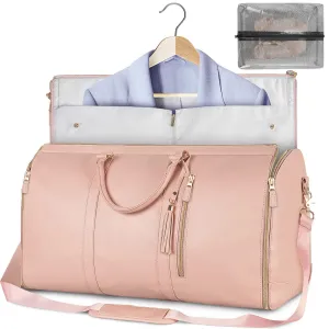 Travel in Style, Large Capacity Carry On Garment Bag with PU Leather Duffle – Waterproof and Chic, Complete with Shoe Pouch! The Ultimate 2-in-1 Hanging Suitcase Suit Travel Bags, Ideal Gifts for Women." lioness-love