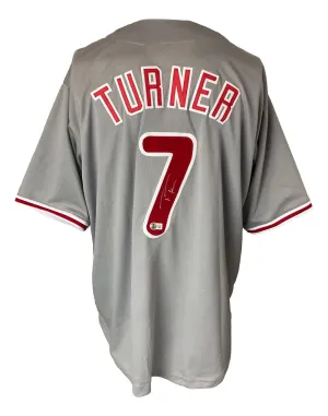 Trea Turner Philadelphia Signed Gray Baseball Jersey BAS ITP