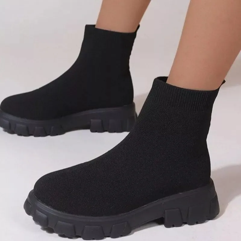 Trendy Women's Lightweight Casual Sock Boots