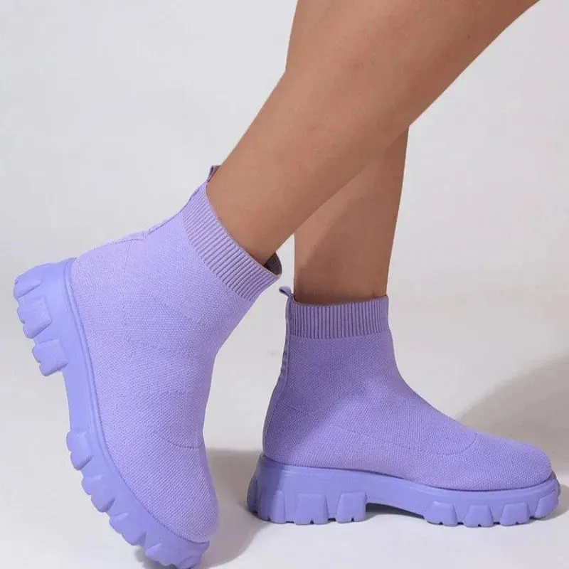 Trendy Women's Lightweight Casual Sock Boots