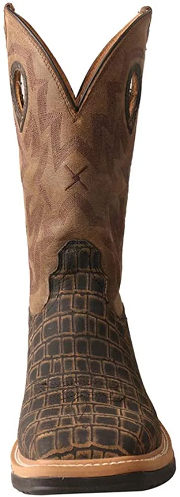 Twisted X Men’s Alloy Toe Lite Western Boots - Casual Boots for Men - Taupe & Bomber, 12 D