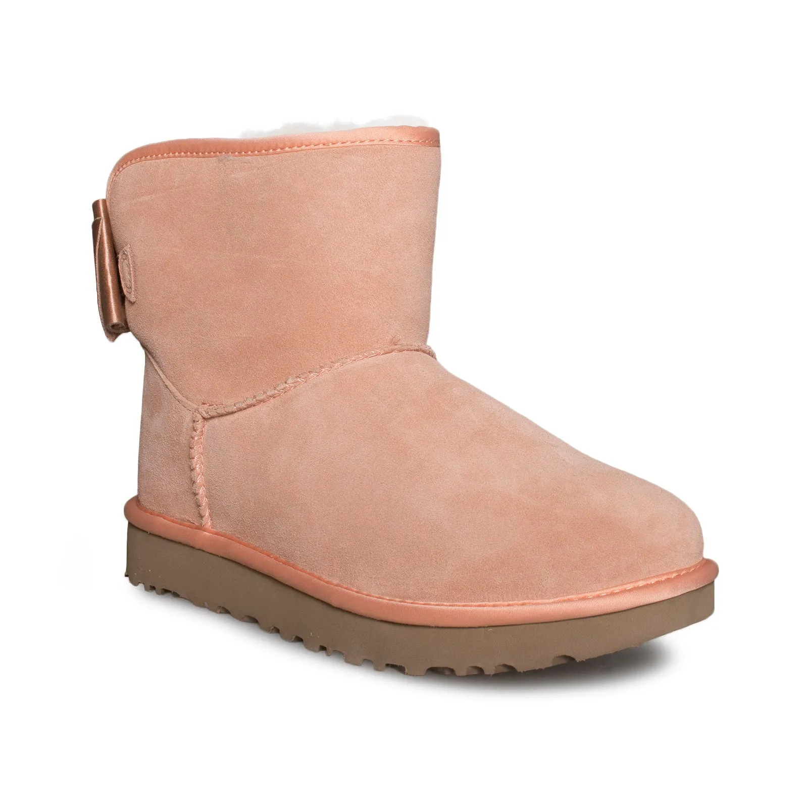 UGG Satin Bow Mini Suntan Boots - Women's