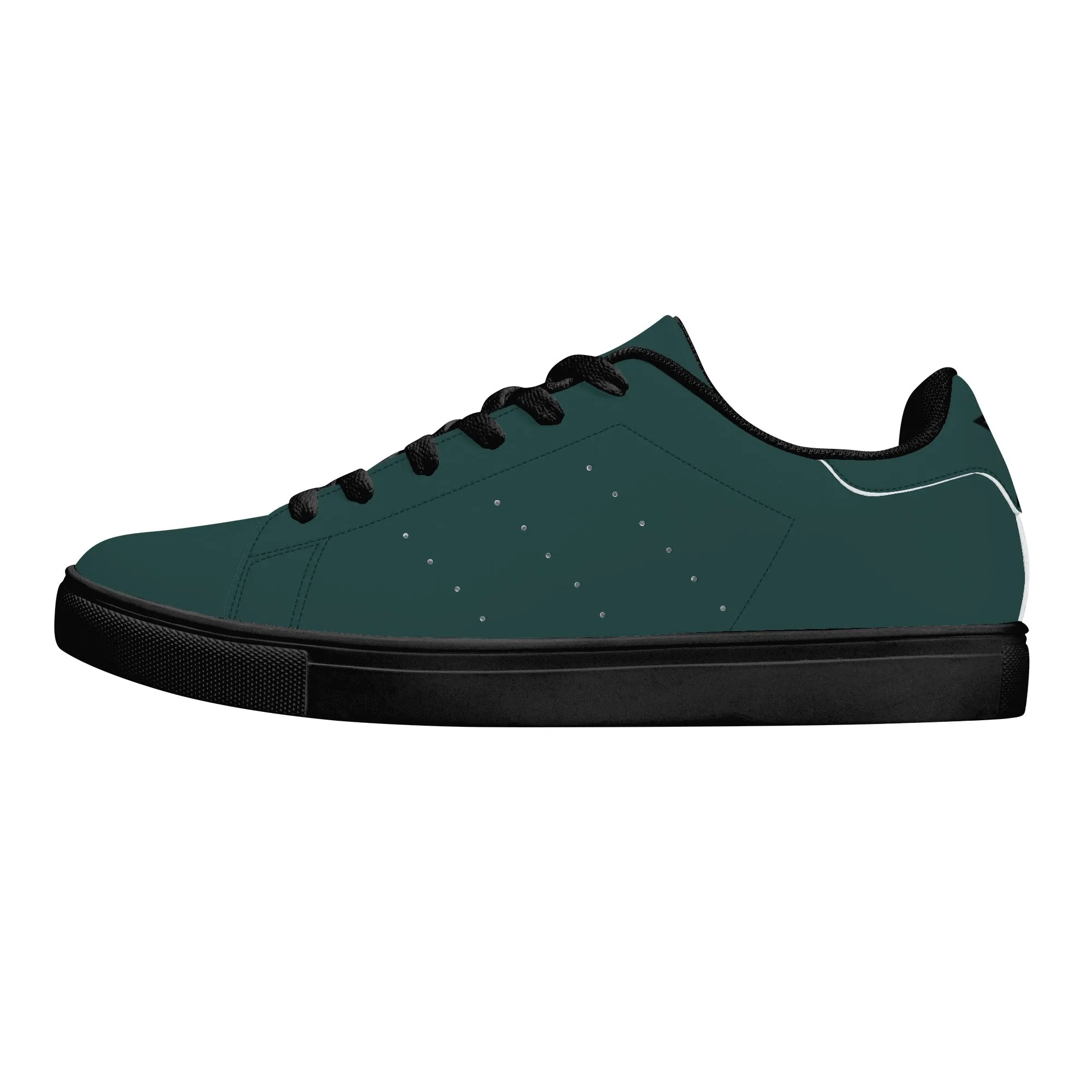 Unisex Low Top Breathable Leather Sneakers-One Piece Template