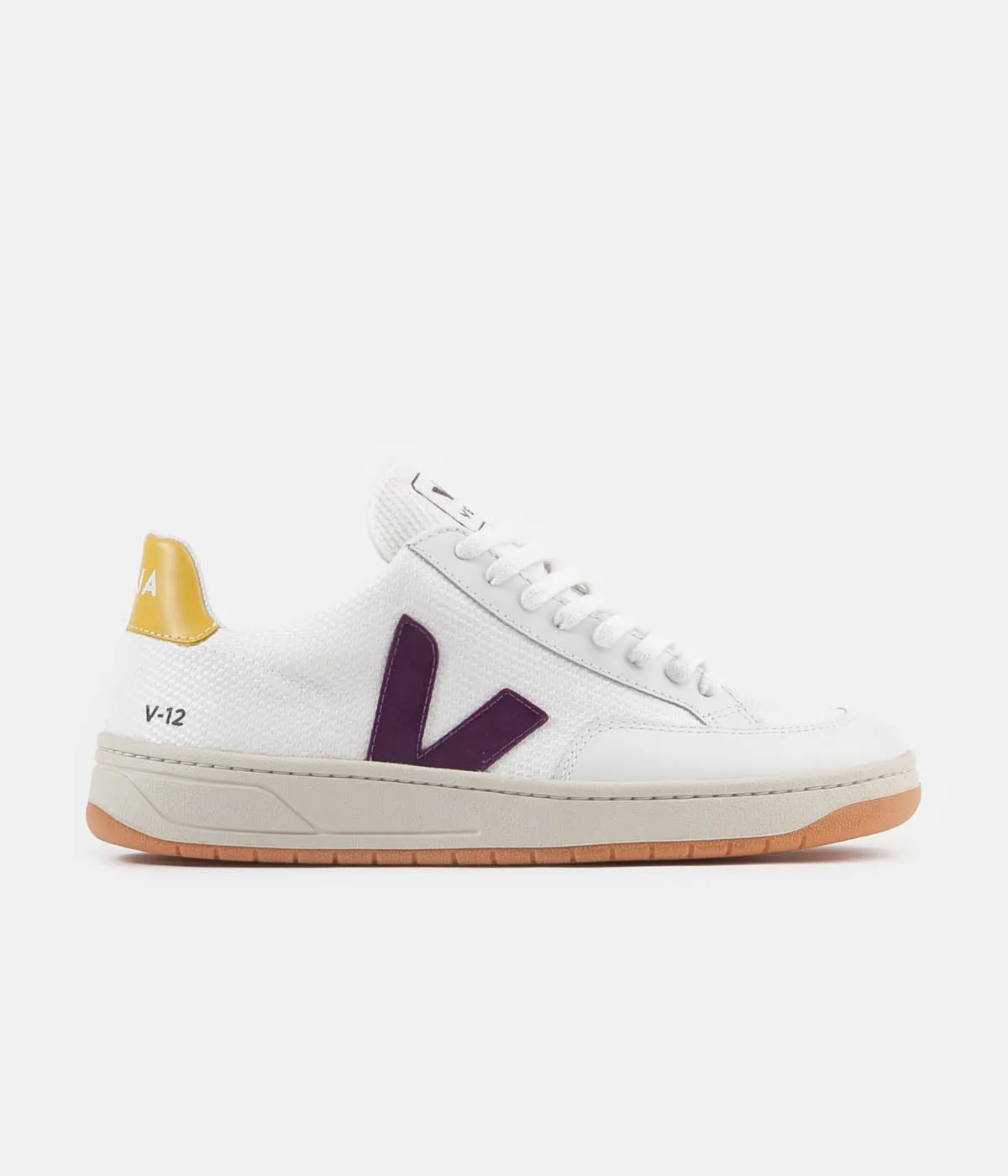 Veja V-12 B-Mesh Shoes - White / Berry / Gold / Yellow