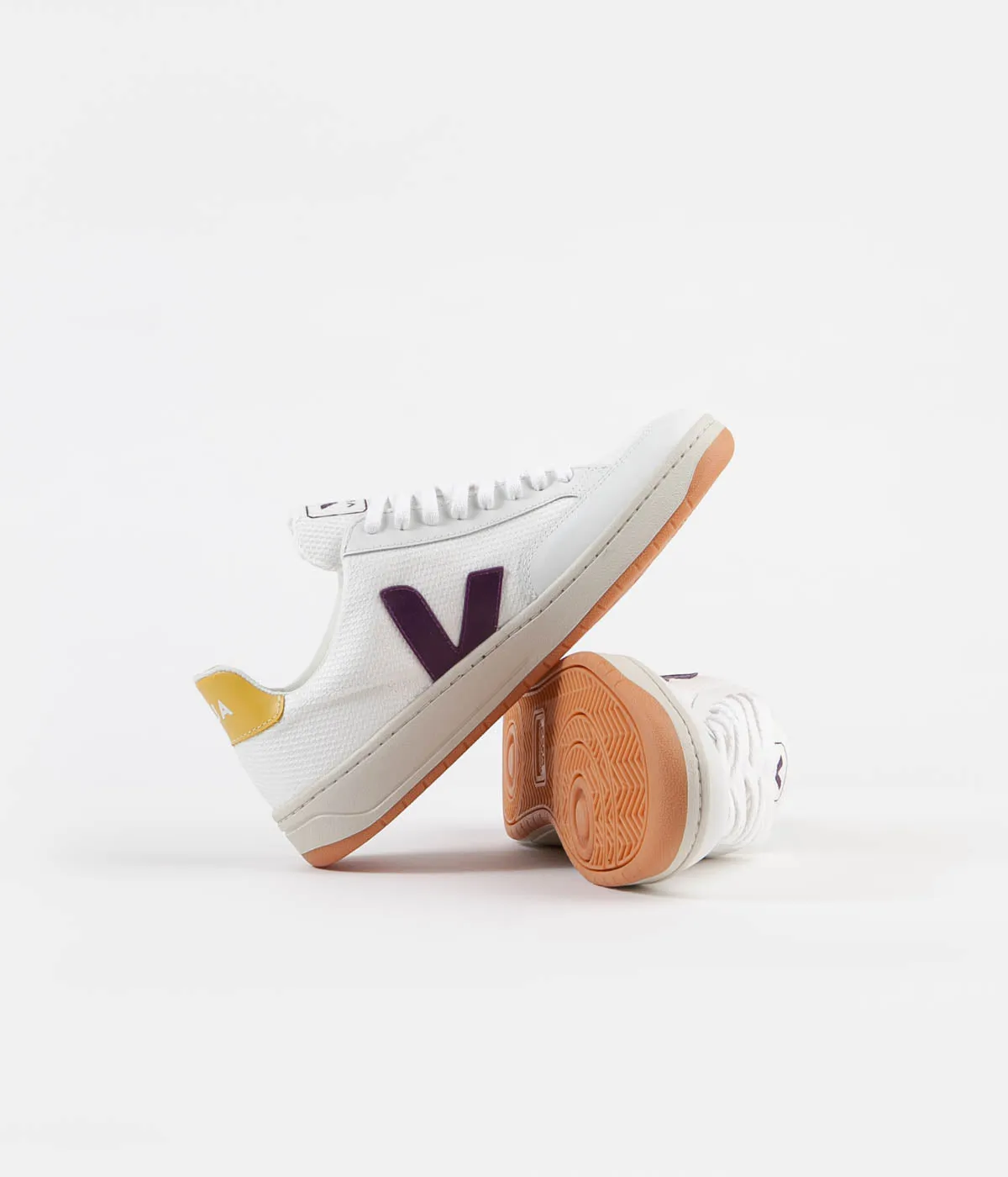 Veja V-12 B-Mesh Shoes - White / Berry / Gold / Yellow