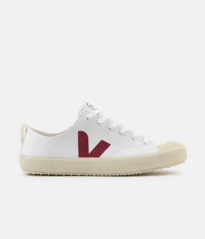 Veja Womens Nova Canvas Shoes - White / Marsala