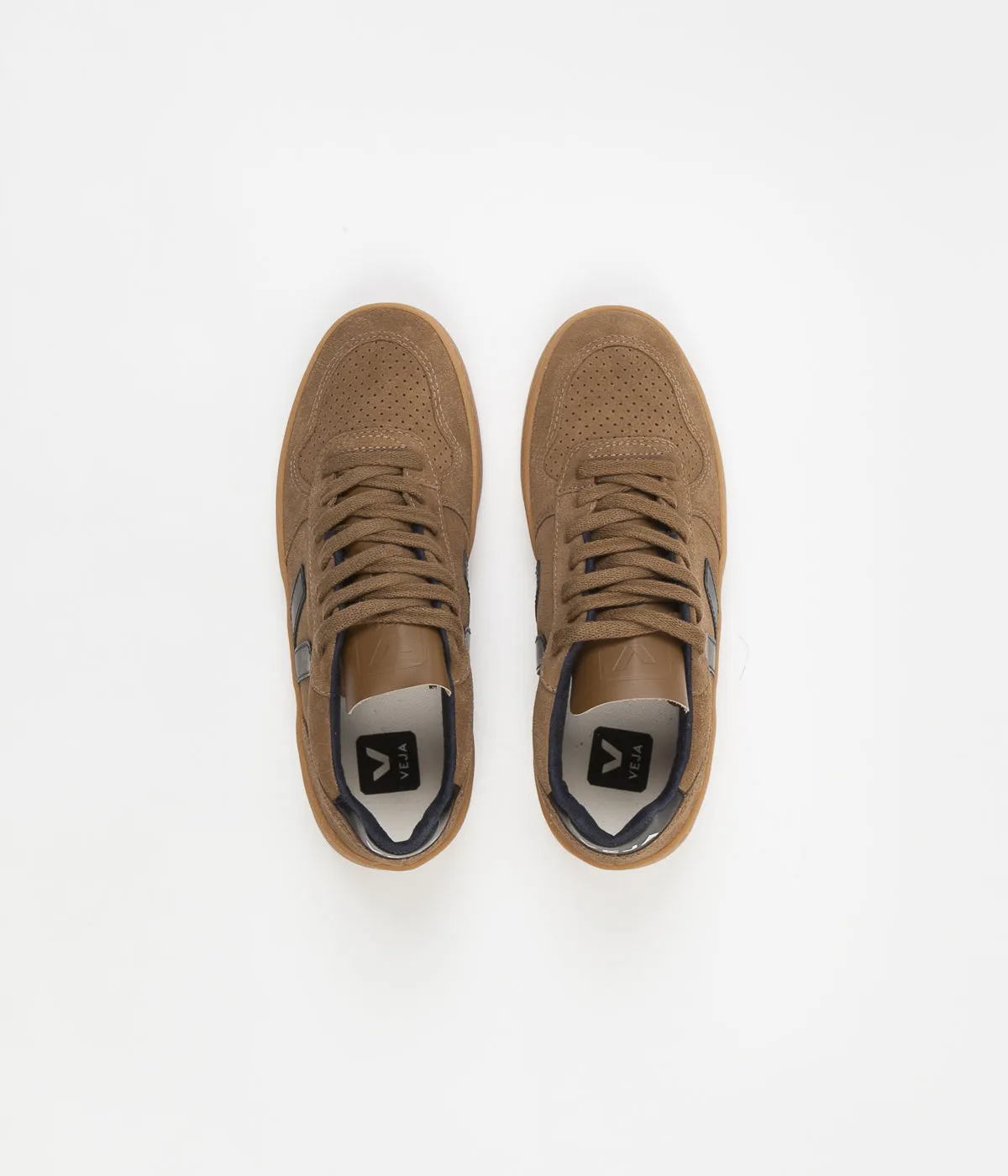 Veja Womens V-10 Suede Shoes - Brown / Black / Gum Sole