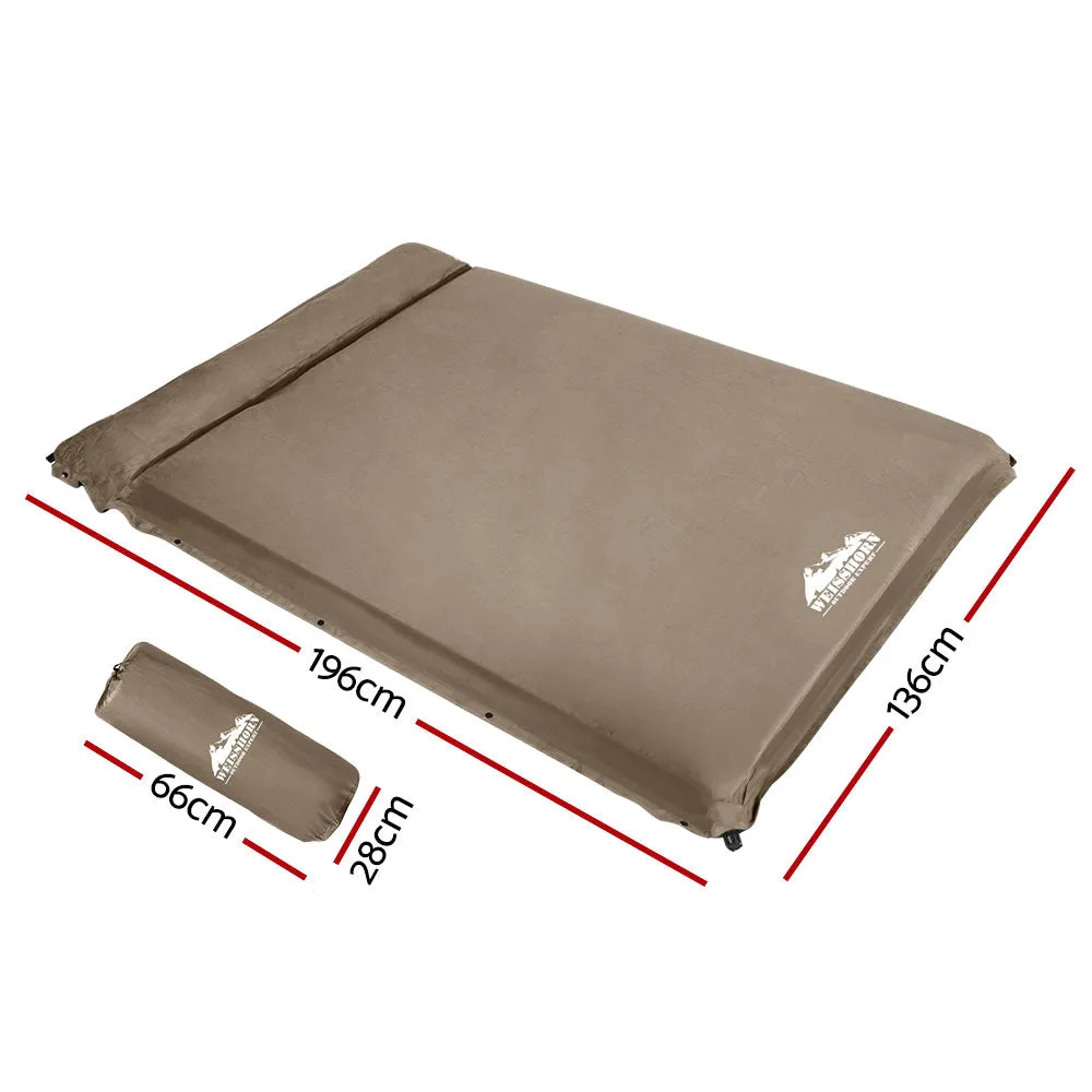 Weisshorn Double Size Self Inflating Mattress Mat 10CM Thick   Coffee