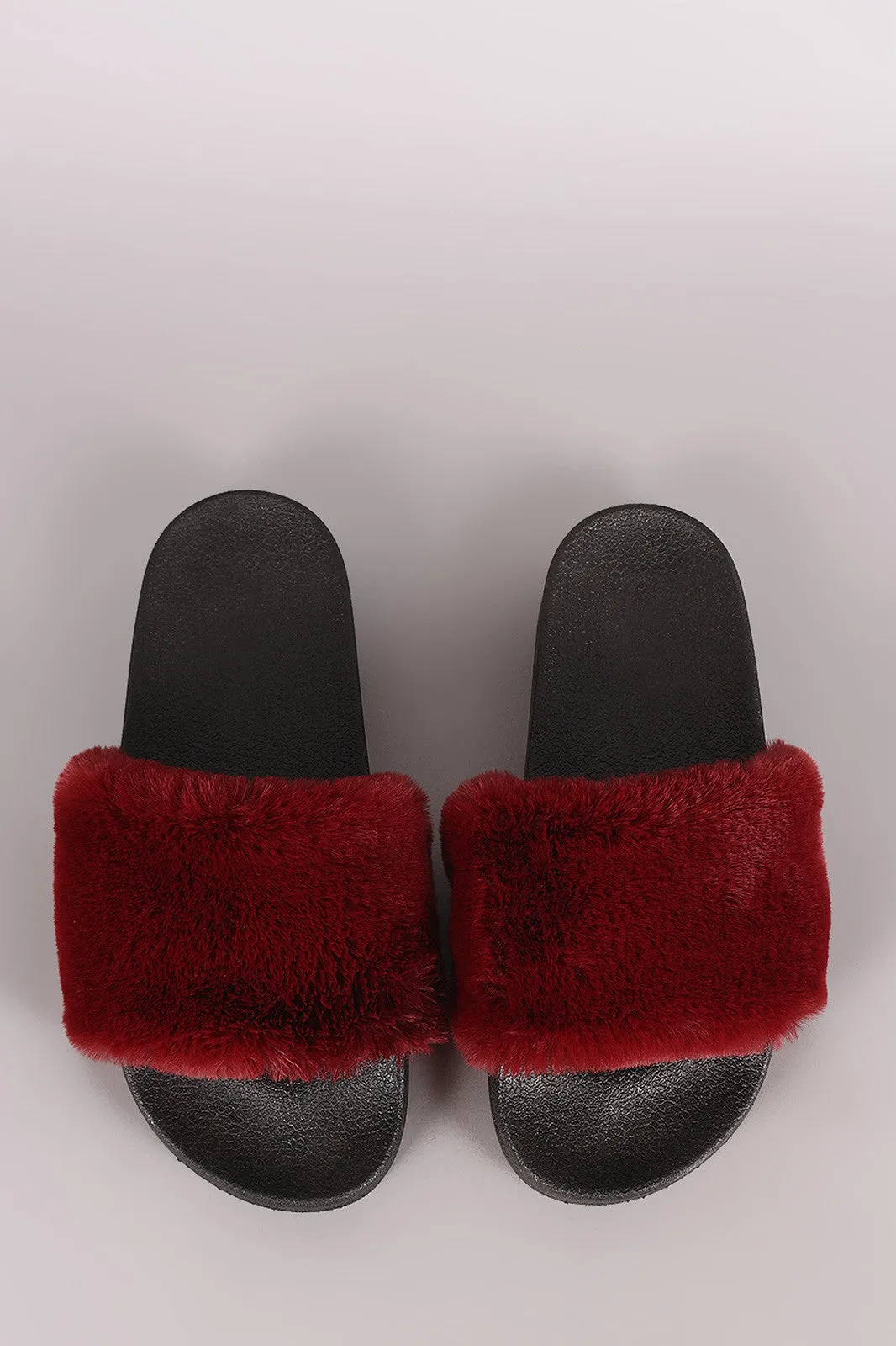 Wild Diva Lounge Faux Fur Slide Sandal