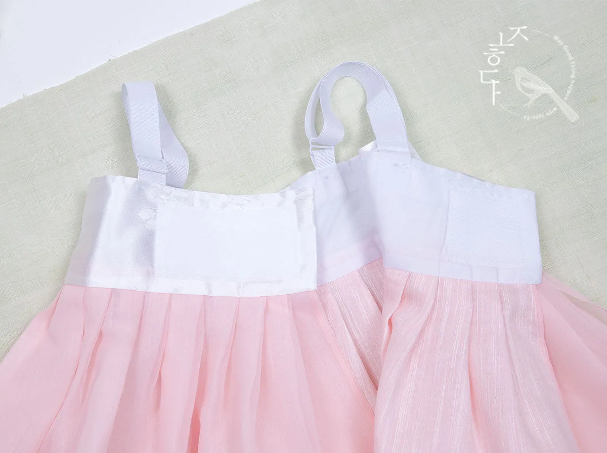 Wild Flower Baby Girl Hanbok in Yellow & Light Pink