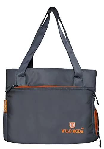 WILD MODA Women's Shoulder Bag, Set of 1 (Grey & Orange)