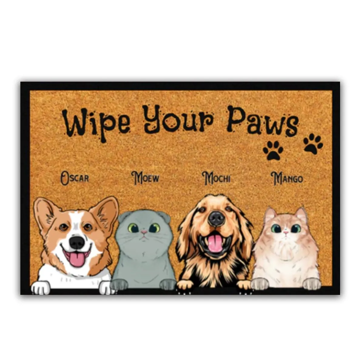 Wipe your paws - Personalized Dogs & Cats Doormat