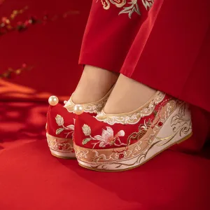 Women's Brocade Ancient Style Embroidered Comfortable Big Canvas Shoes