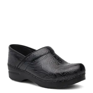 Women's Dansko Professional Clog Color: Black Tooled Leather (WIDE WIDTH)