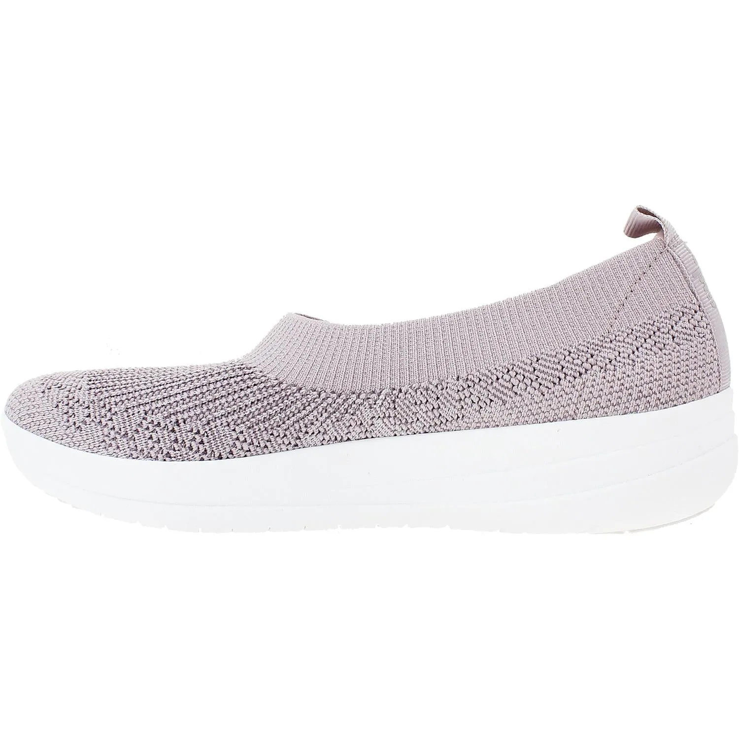 Women's Fit Flop Uberknit Ballerina Metallic Mink Nylon