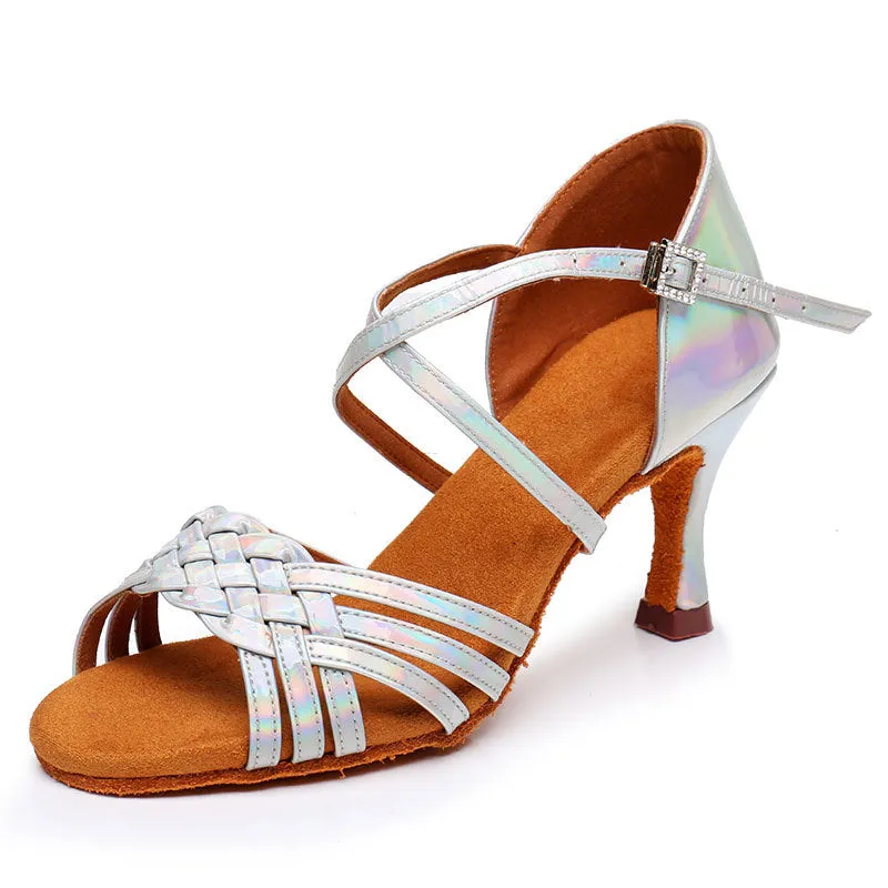 Women's Leatherette 5.5cm/7.5cm/8.5cm Heel Ankle Strap Latin Dance Shoes Ballroom Dance Shoes