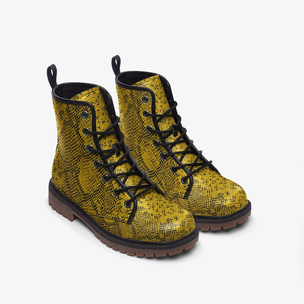 Yellow Snakeskin Casual Leather Lightweight boots MT